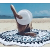 Okrągły ręcznik plażowy, miękki materiał, 150 cm, Mandala - CUBALINKA